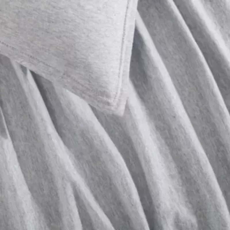 Modern Cotton Melange Grey King Comforter-Sham Set-3 Piece