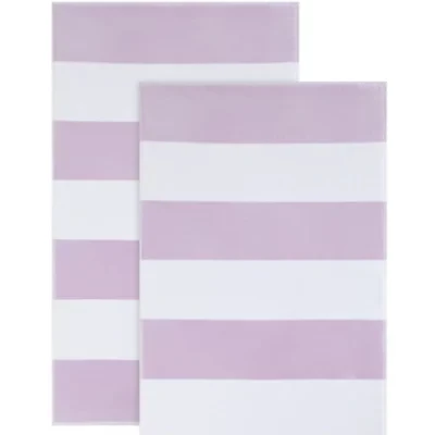 Poolside - Purple Beach Towel Yarn-Dye Stripe-2 Piece