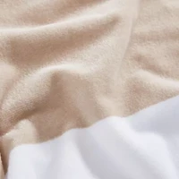 Poolside Beige Beach Towel Yarn-Dye Stripe-2 Piece