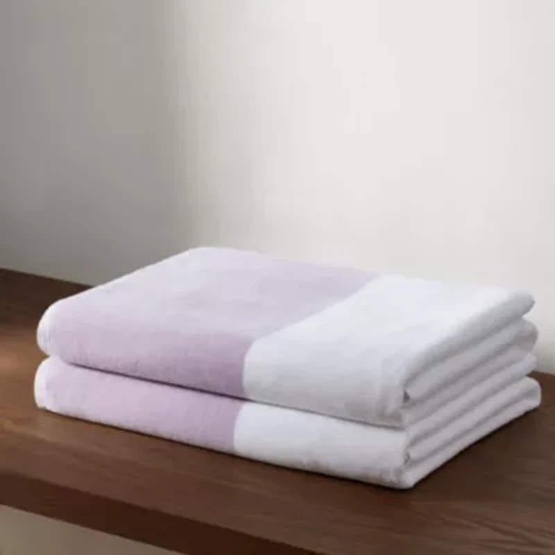 Poolside - Purple Beach Towel Yarn-Dye Stripe-2 Piece