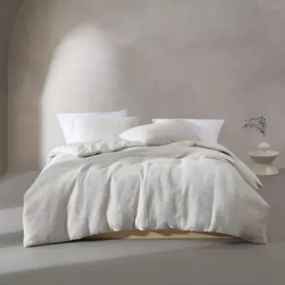 Speckled Waffle Natural Queen Duvet Cover Set-3 Piece