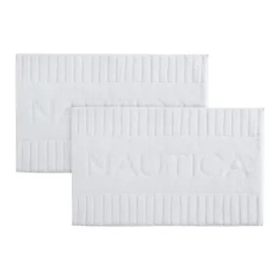 Nautica Logo Microfiber Bath Rug