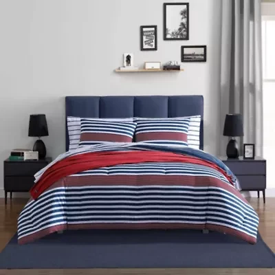 Kennedy Stripe Microfiber Comforter-Sham Set