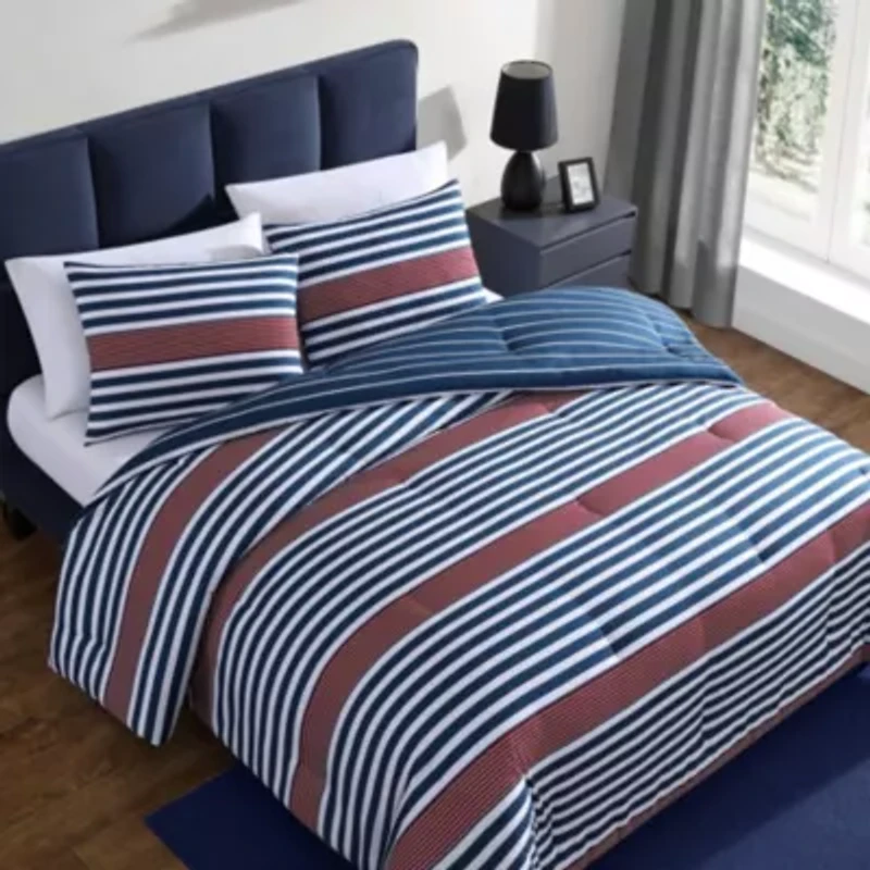 Kennedy Stripe Microfiber Comforter-Sham Set