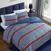 Kennedy Stripe Microfiber Comforter-Sham Set