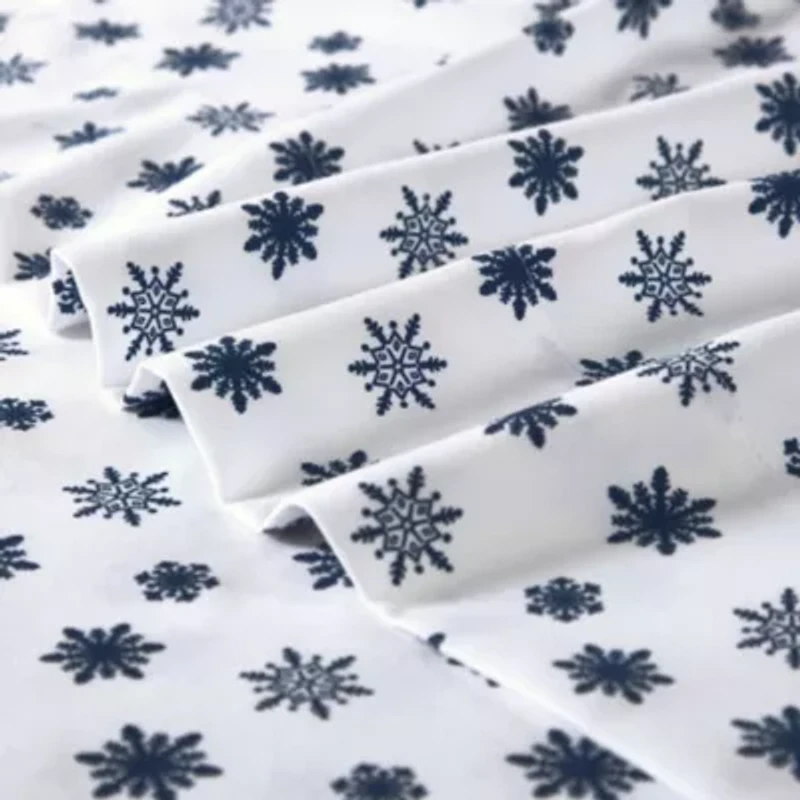Snowflake Toss Microfiber Sheet Set
