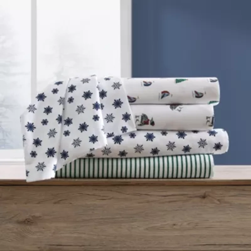 Snowflake Toss Microfiber Sheet Set