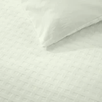 TB Basketweave Solid 100% Cotton Comforter-Sham Set