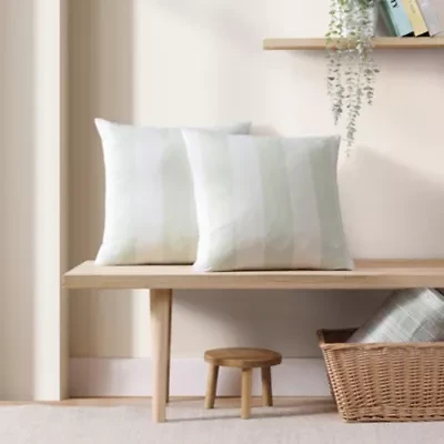Awning Stripe 100% Cotton Decorative Pillow
