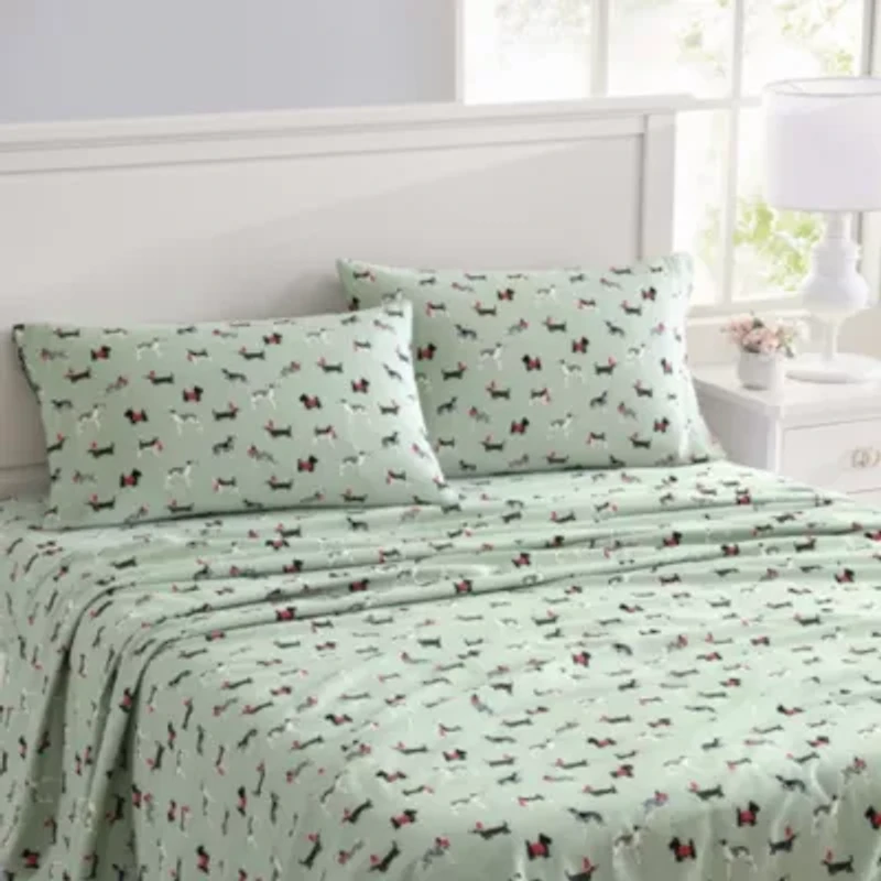 Holiday Pups 100% Cotton Sheet Set