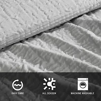 Serenity Wavy Lines Microfiber Comforter Set