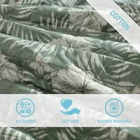 Hibiscus Jungle Cotton Quilt-Sham Set