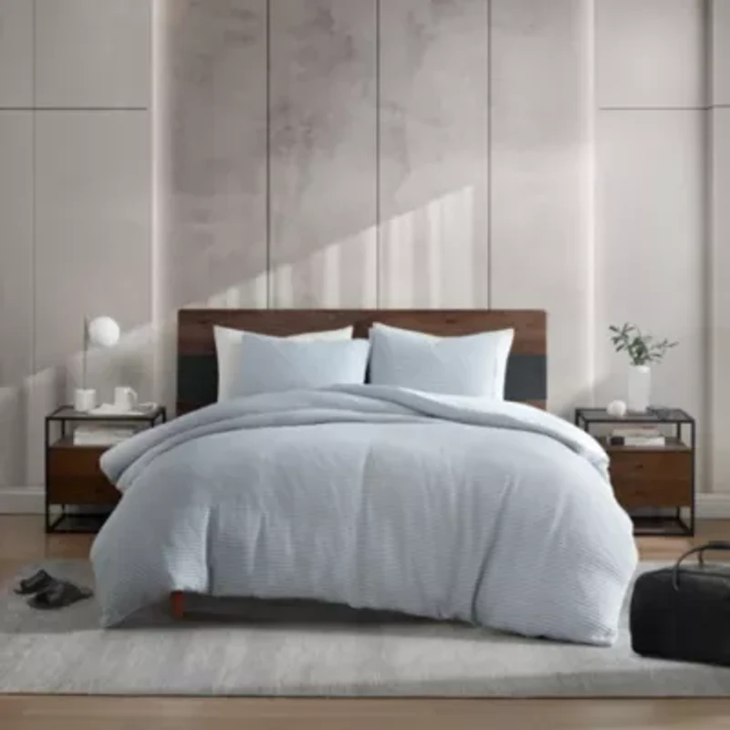 KCNY Solid Waffle Microfiber Comforter Set