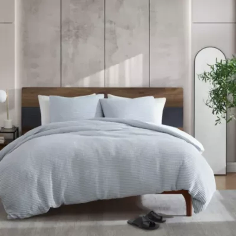 KCNY Solid Waffle Microfiber Comforter Set