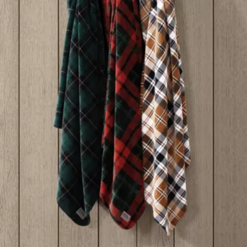 Trailhead Plaid Microfiber Throw Blanket