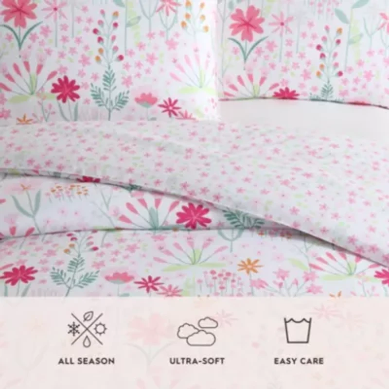 Sunshine Flowers Microfiber Comforter Sham Bonus Set