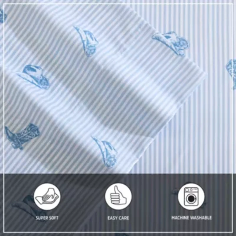 Cowboy Pinstripe Microfiber Sheet Set