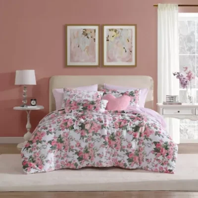 Vintage Floral Microfiber Comforter Sham Bonus Set