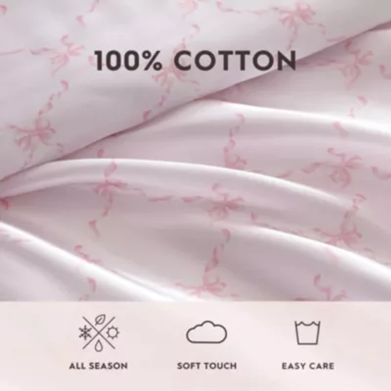 Bow Ribbon Cotton Sheet Set