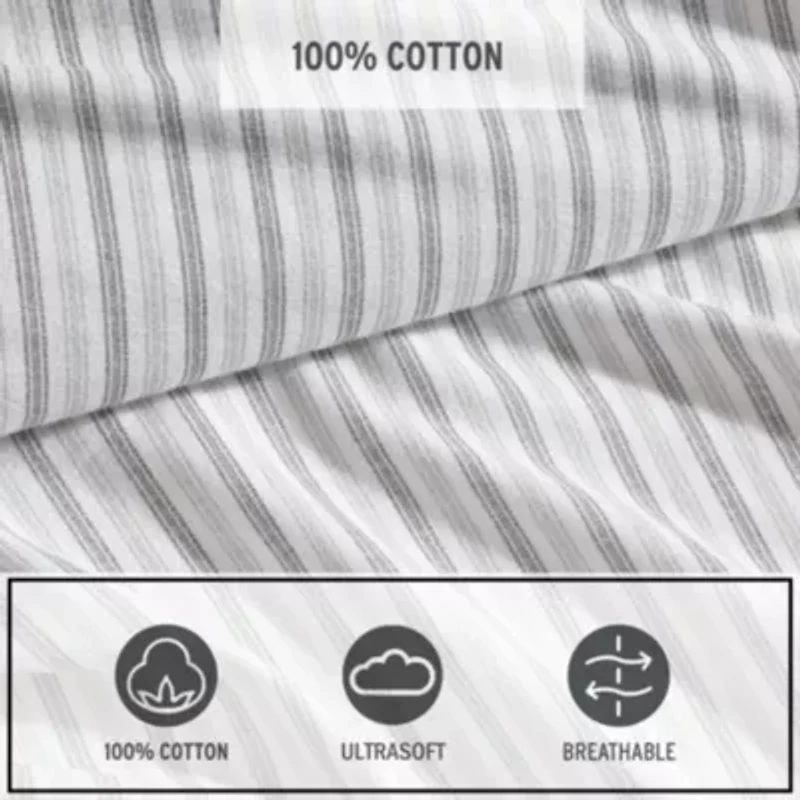 Ticking Stripe Cotton Sheet Set