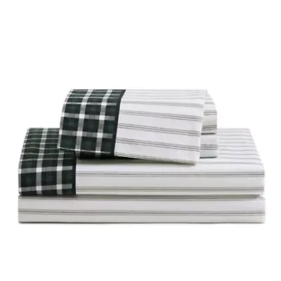 Cass Park Mix Check Stripe Cotton Sheet Set
