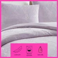 Butterfly Embossed Microfiber Comforter Set