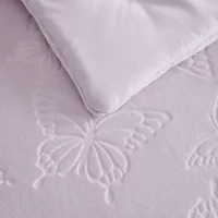Butterfly Embossed Microfiber Comforter Set