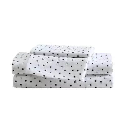 Polka Dot Heart Microfiber Sheet Set