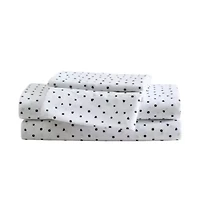 Polka Dot Heart Microfiber Sheet Set