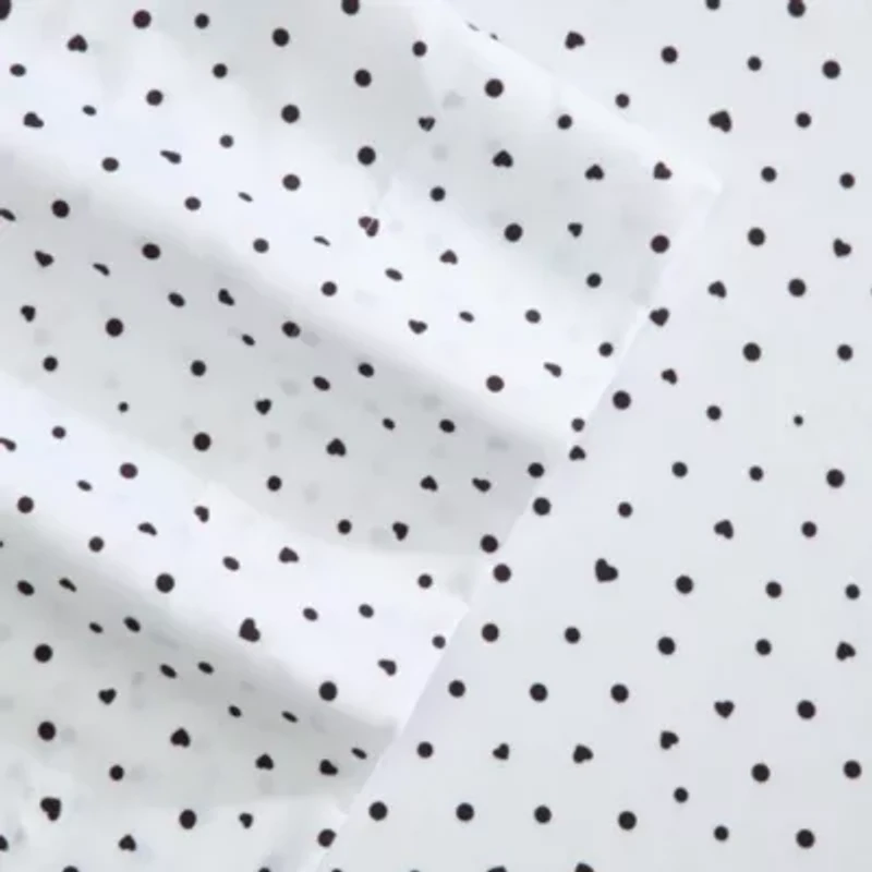Polka Dot Heart Microfiber Sheet Set