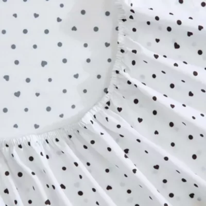 Polka Dot Heart Microfiber Sheet Set