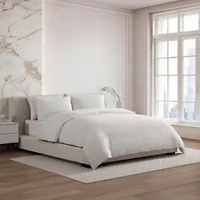 Crinkle Solid Microfiber Duvet Set