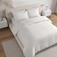 Crinkle Solid Microfiber Duvet Set