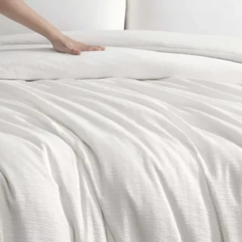 Crinkle Solid Microfiber Duvet Set