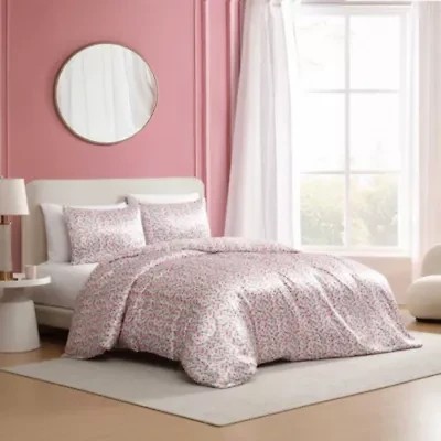 Rose Stripe Microfiber Duvet Set