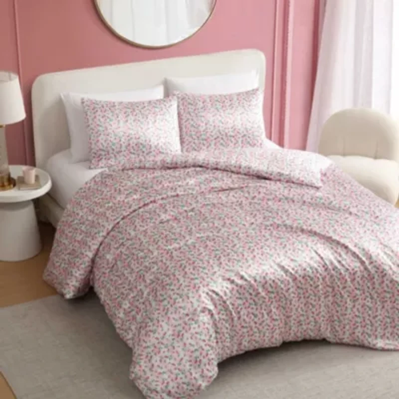 Rose Stripe Microfiber Duvet Set