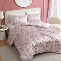 Rose Stripe Microfiber Duvet Set