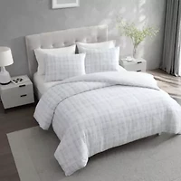 Blurred Plaid Cotton Duvet Set