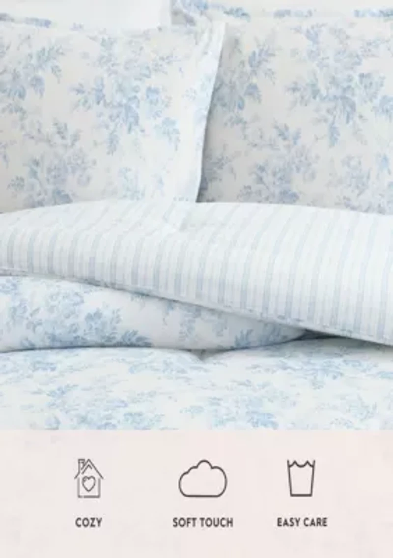 Annalise Stripe Cotton Comforter Set