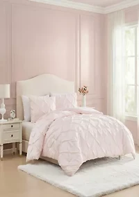 Solid Satin Pintuck Microfiber Comforter Set