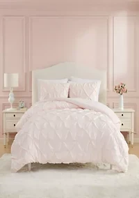 Solid Satin Pintuck Microfiber Comforter Set