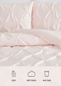 Solid Satin Pintuck Microfiber Comforter Set