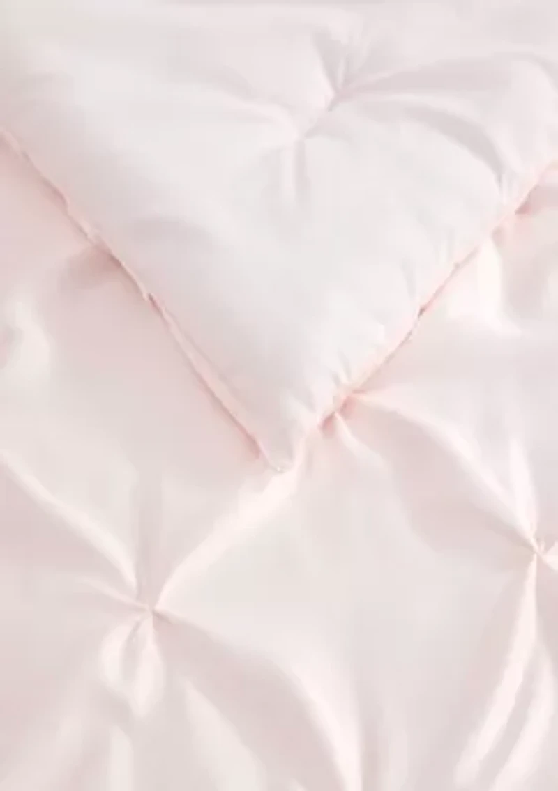 Solid Satin Pintuck Microfiber Comforter Set