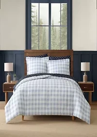 Beach Pine Plaid Microfiber Comforter Set
