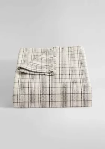Dot Dash Plaid Cotton Blanket