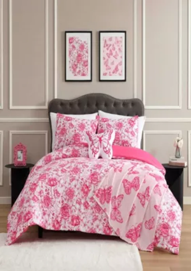 Sketch Toile Microfiber Comforter Set