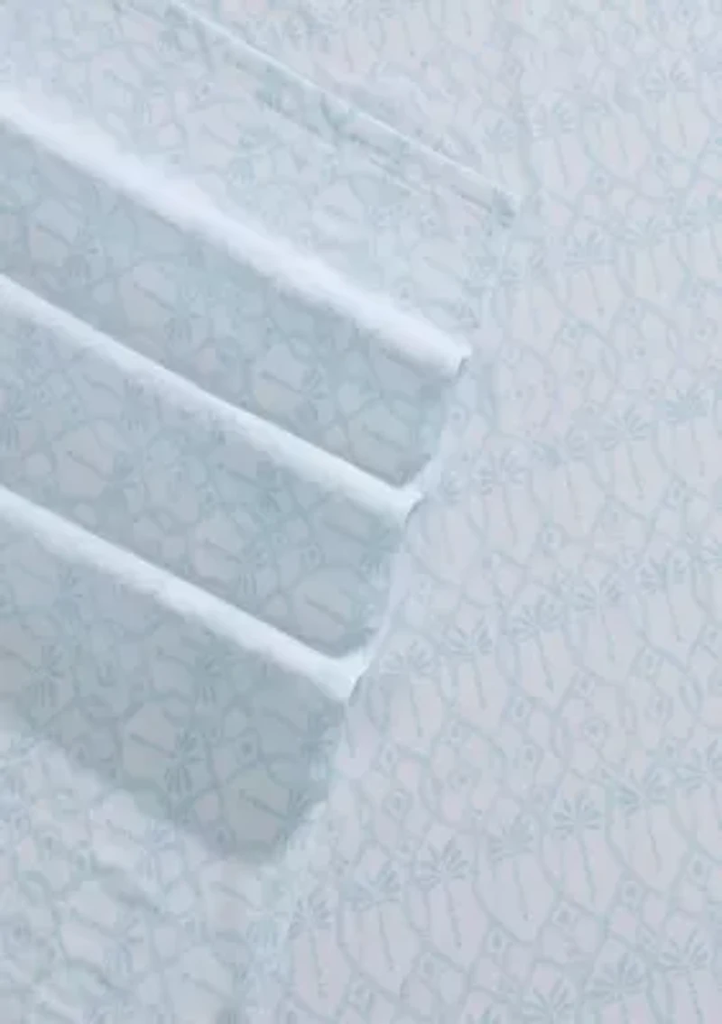 Palm Tree Ikat Cotton Sheet Set