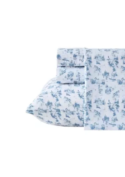 Fish Town Toile Microfiber Sheet Set