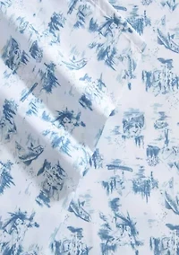 Fish Town Toile Microfiber Sheet Set