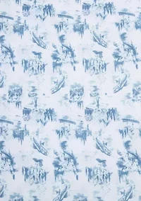 Fish Town Toile Microfiber Sheet Set